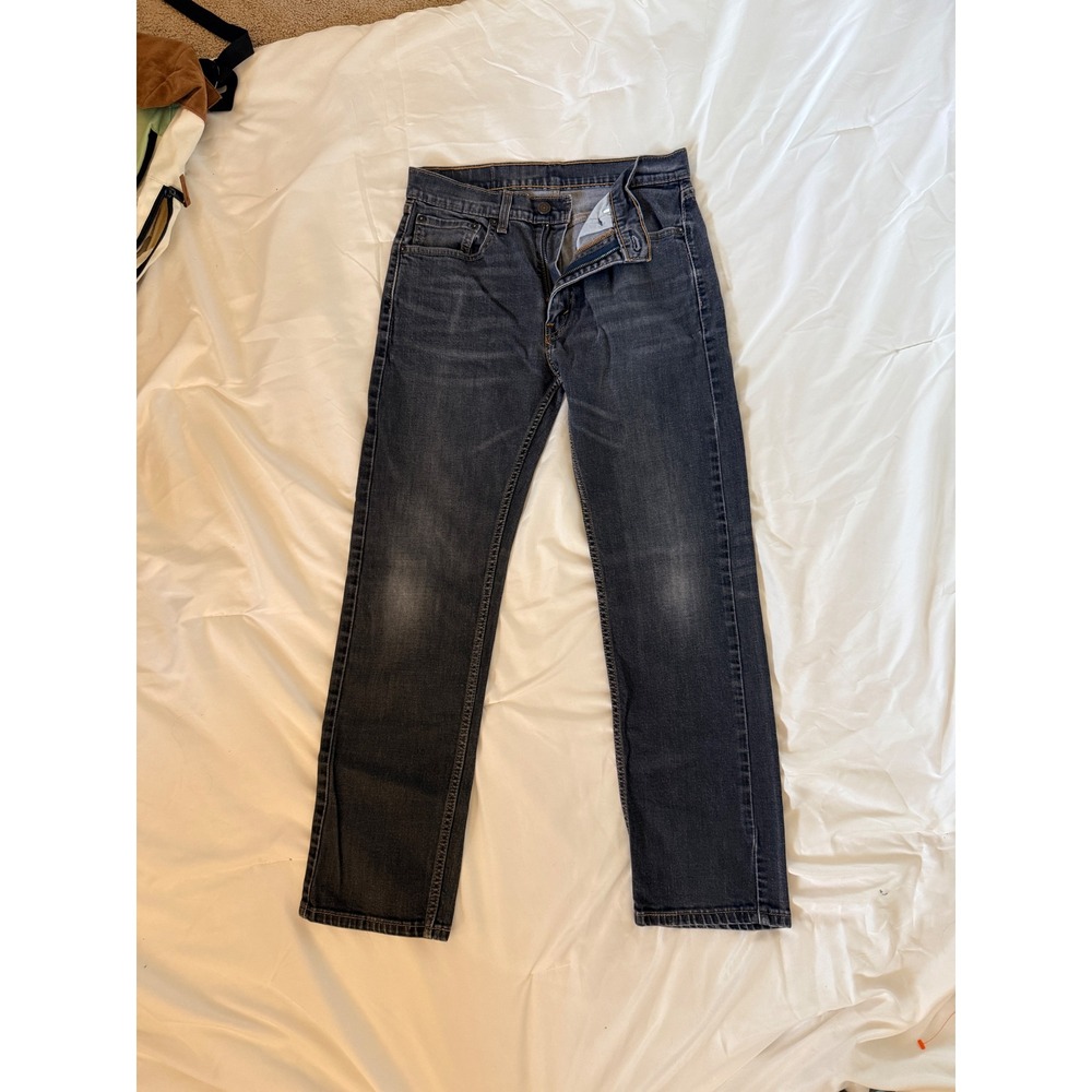 Vintage 90's Levis 505 Straight Leg Jeans Mens 32x30 Faded Black Dark Wash Denim